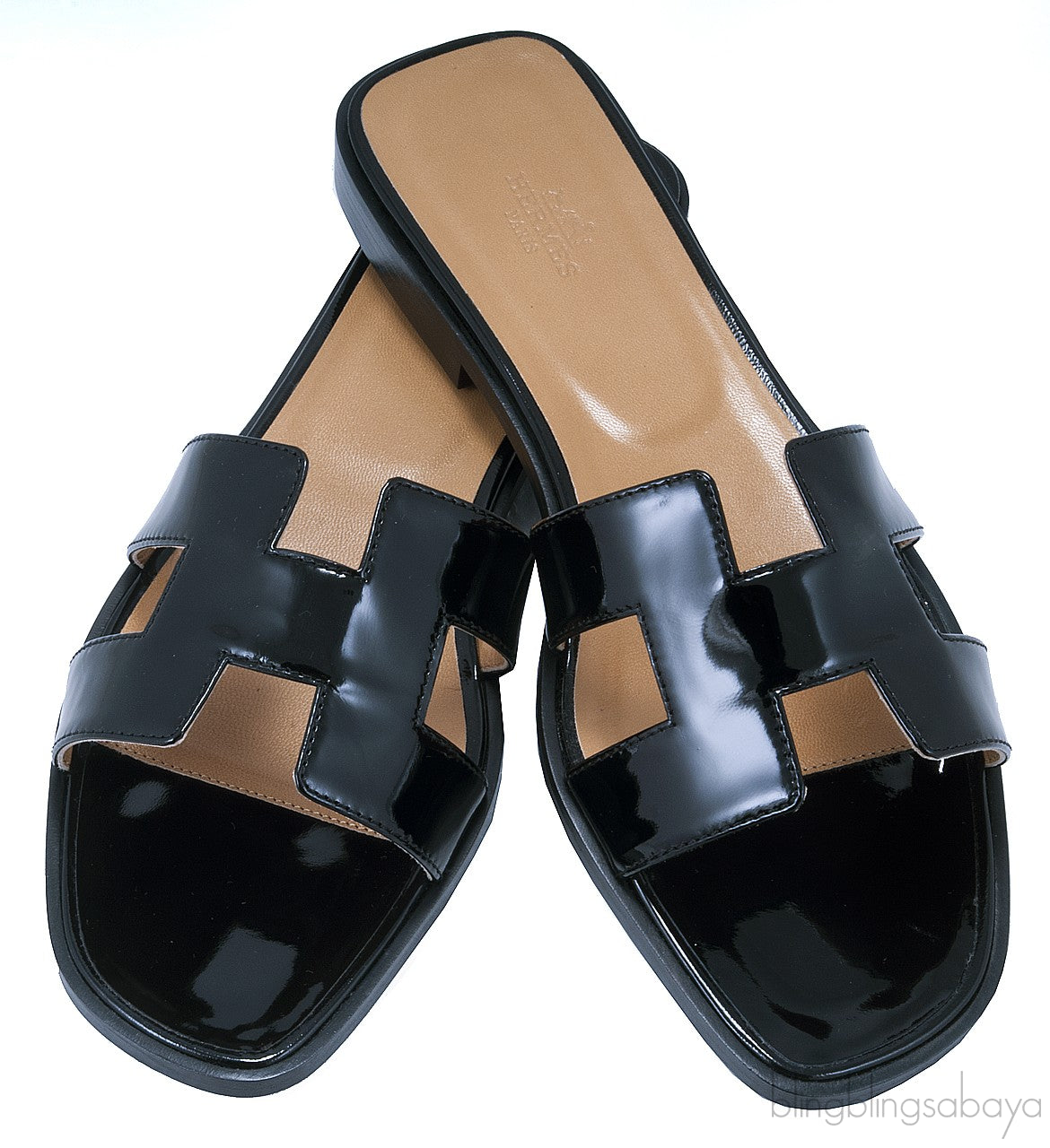 Black Patent Oran Sandals