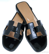 Black Patent Oran Sandals