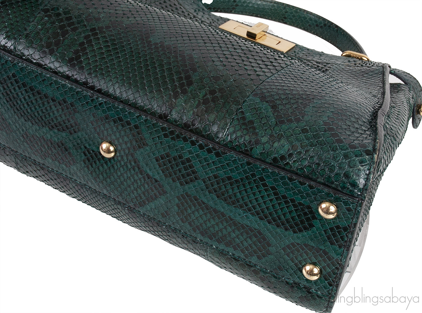 Fendi Peekaboo Medium Green Python Bag
