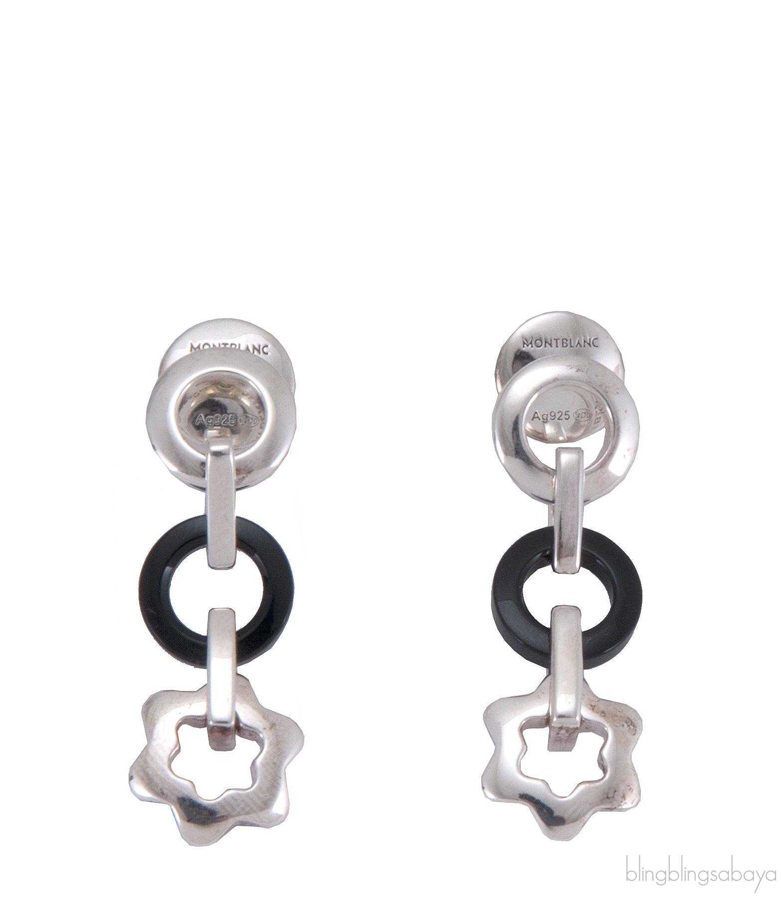 Silver Onyx Drop Earrings