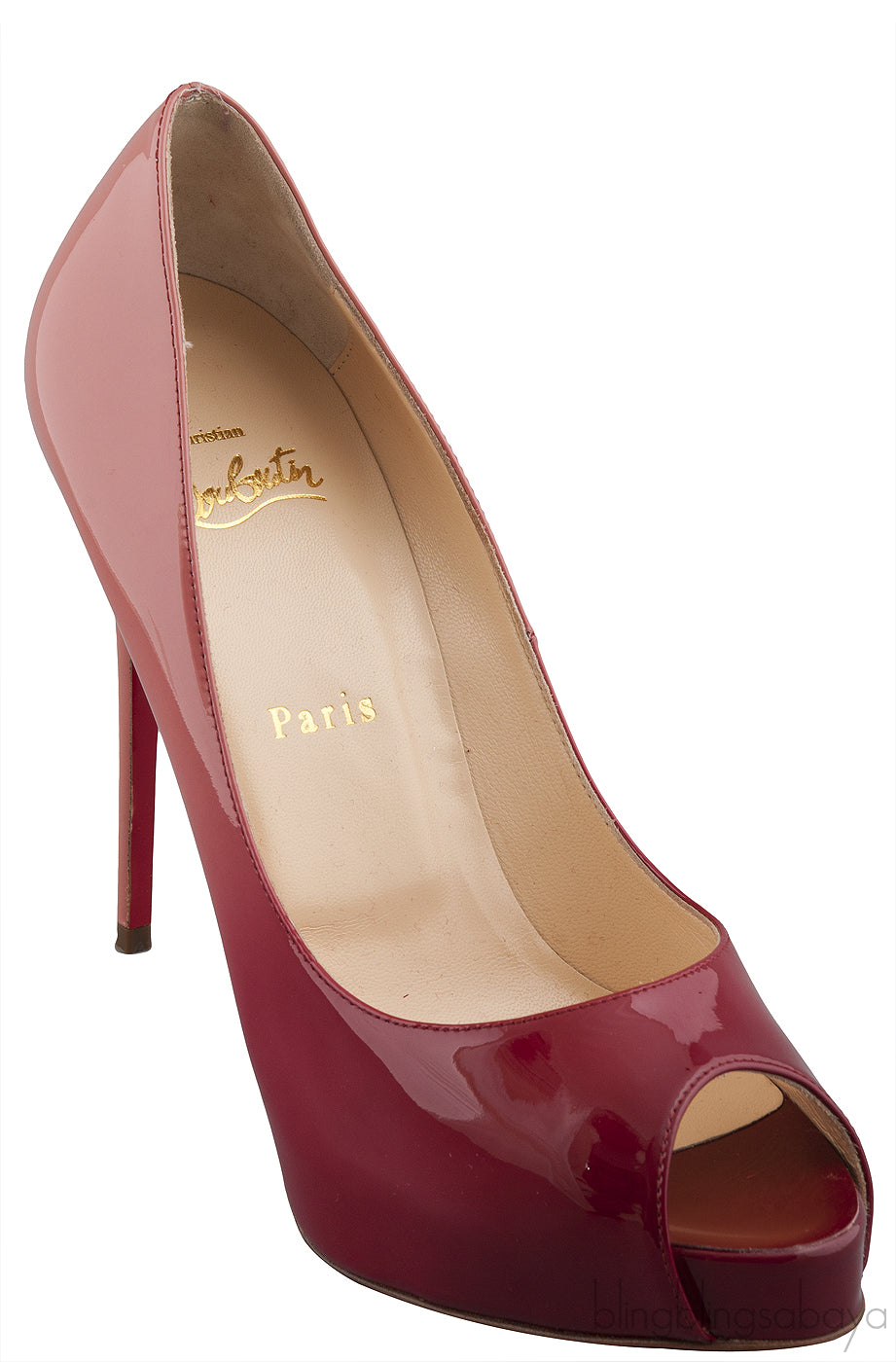 Ombre Patent Peep Toe Heels
