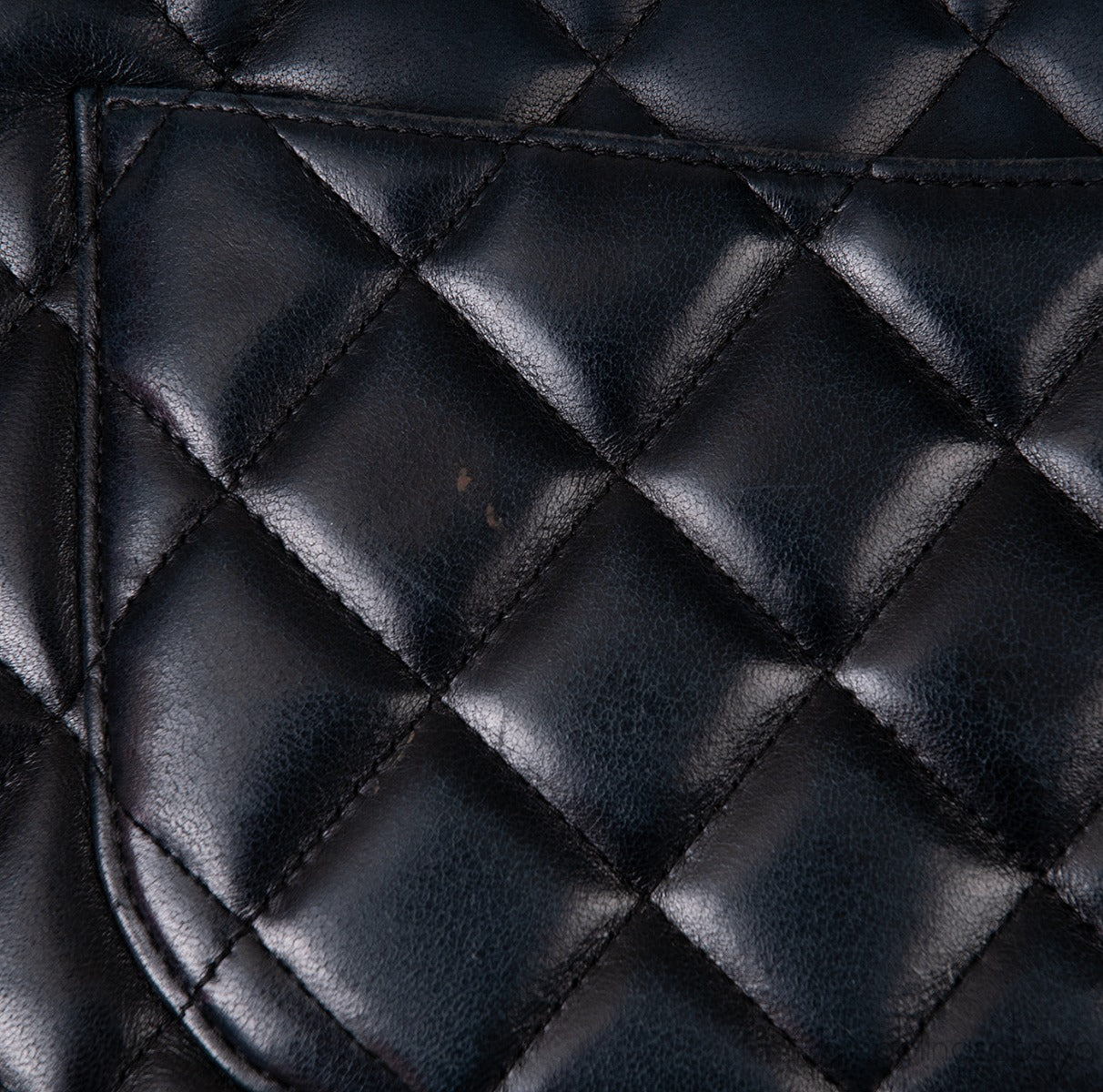 Black Quilted Vintage Jumbo Flap Bag GHW