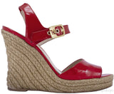 Red Patent Wedge Sandals