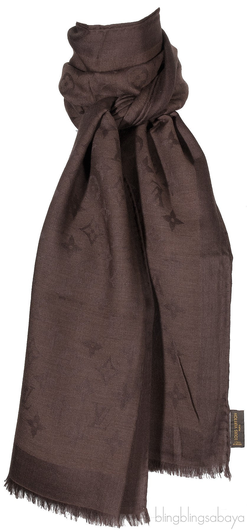 Monogram Brown Cashmere Shawl
