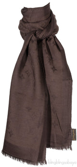 Monogram Brown Cashmere Shawl