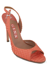Orange Python Slingback Heels