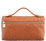 L19 Brown Ostrich Pouch