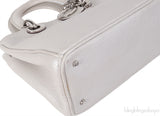 Christian Dior Diorissimo Metallic White Mini Tote Bag