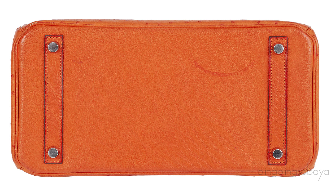 Hermes Birkin 30 Orange Ostrich PHW