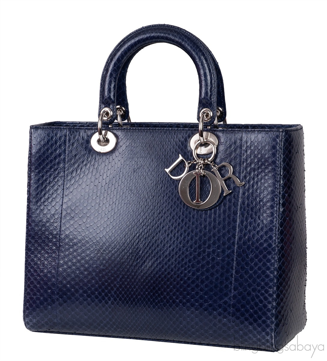 Lady Dior Large Blue Python Bag