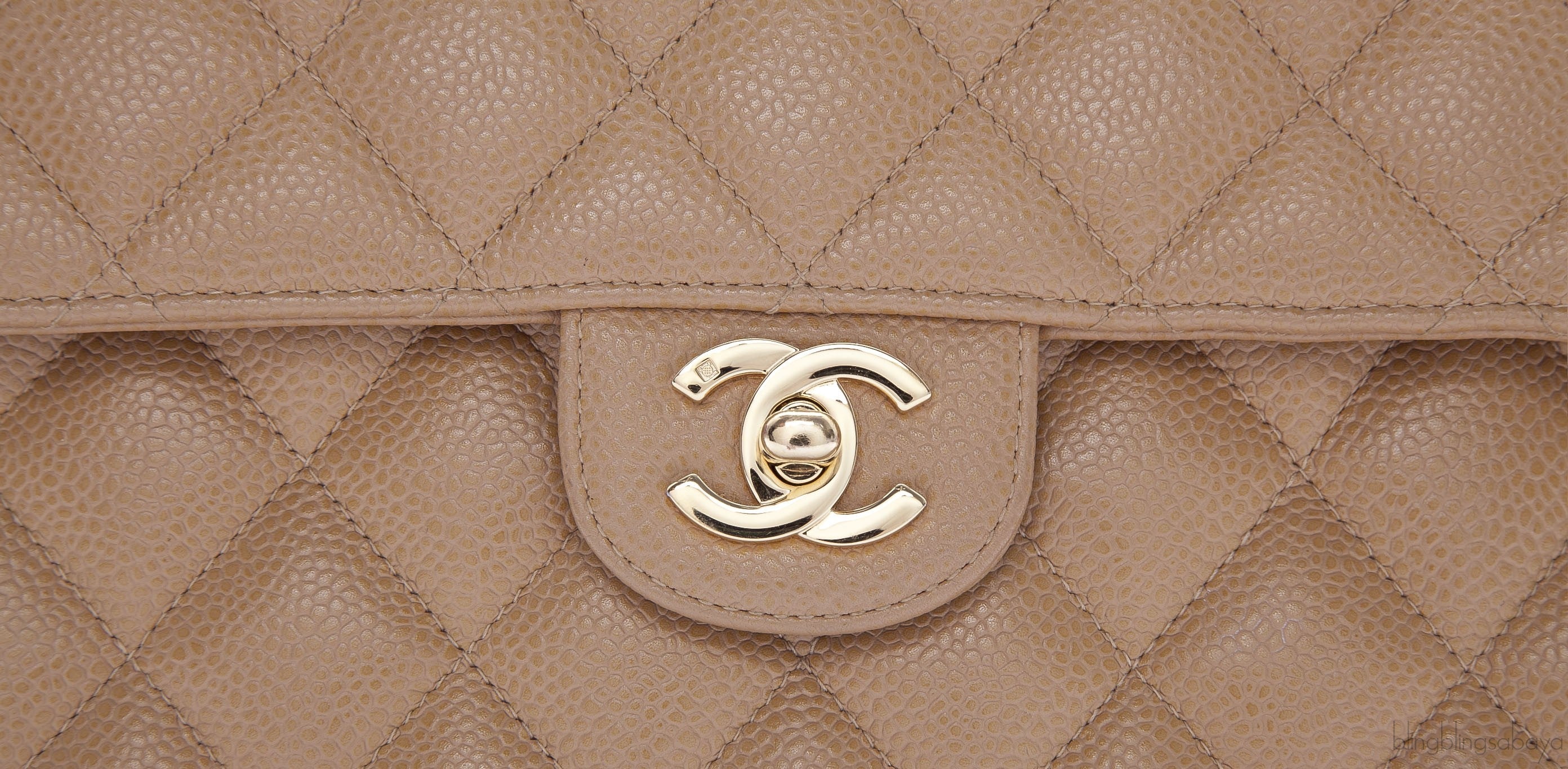 XL Jumbo Tan Caviar Leather