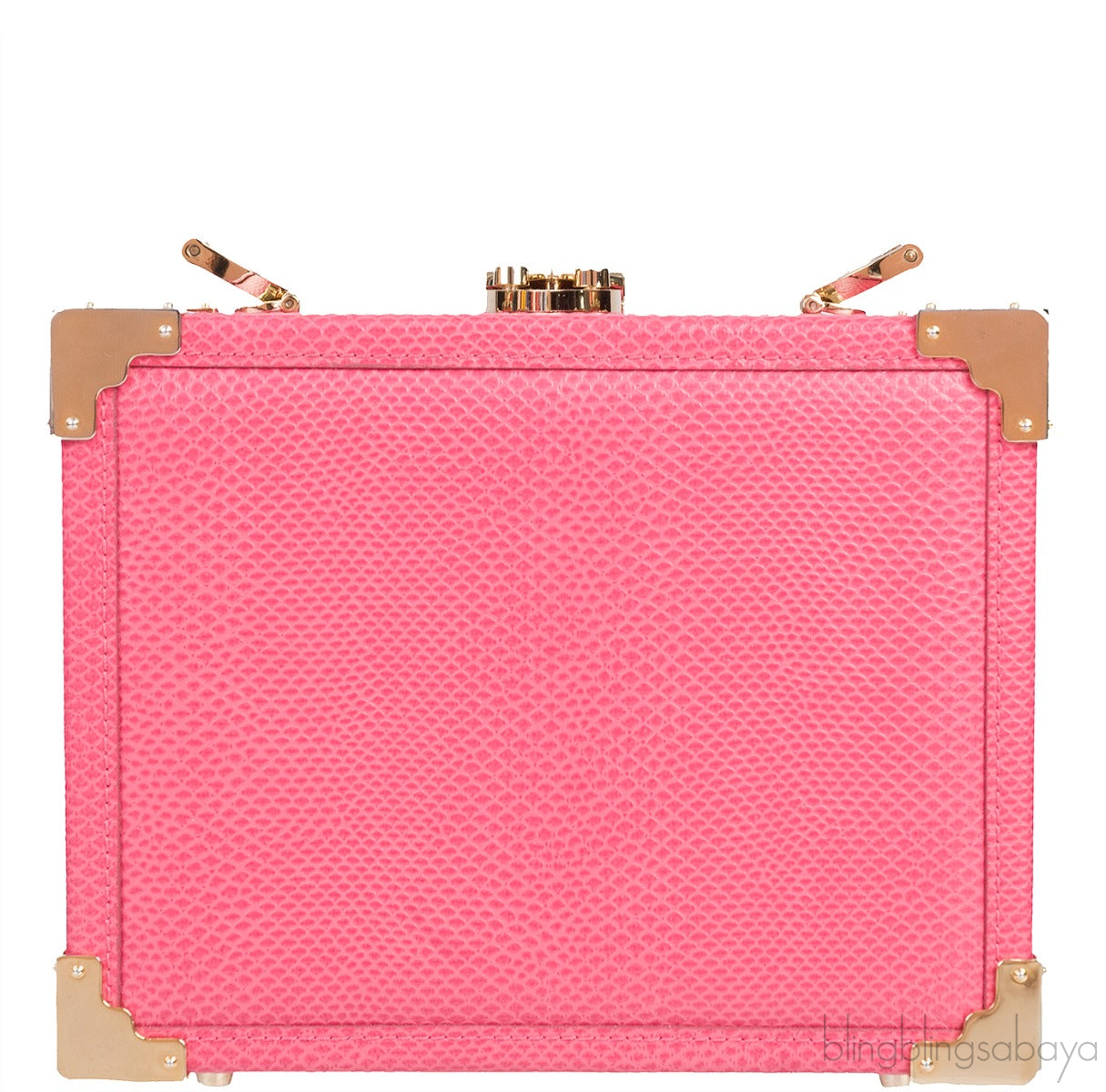 Lizard-Embossed Leather Shoulder Bag