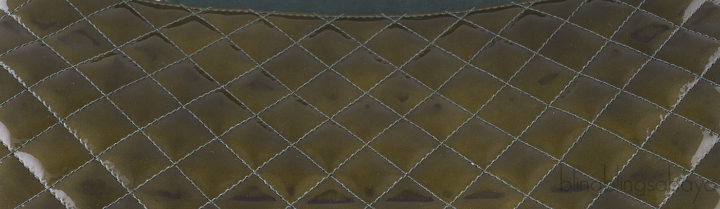 2.55 Olive Green Patent Quilted Flap XL