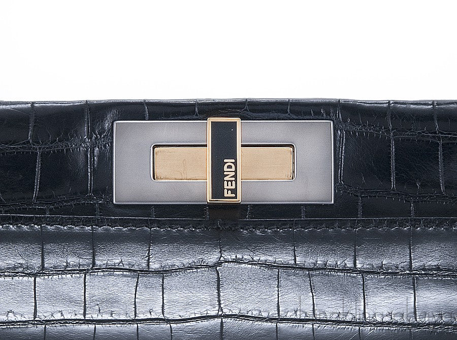 Black Crocodile Small Peek-a-boo