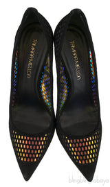 Metallic Gold Perforated Heels