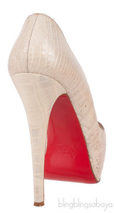 Alabastro Crocodile Peep Toe Pumps