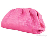 The Pouch Crocodile Pink Clutch