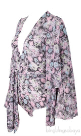 Multicolor Printed Bodysuit  w/ Belt