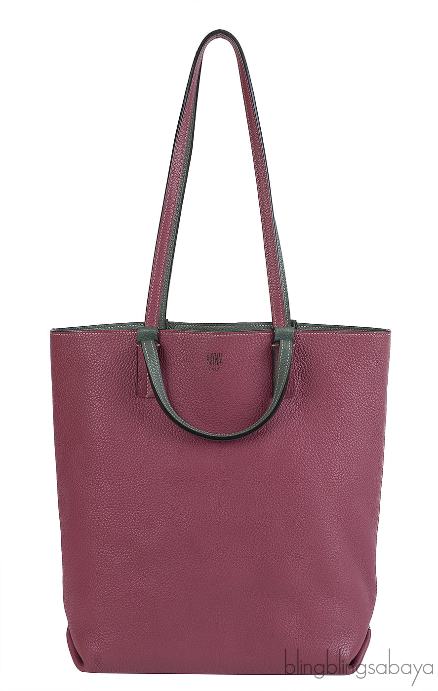 Moynat Quattro Reversible Bi-color Leather Tote
