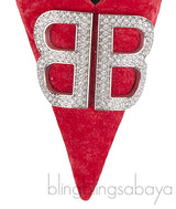 BB Logo Crushed-velvet Mules