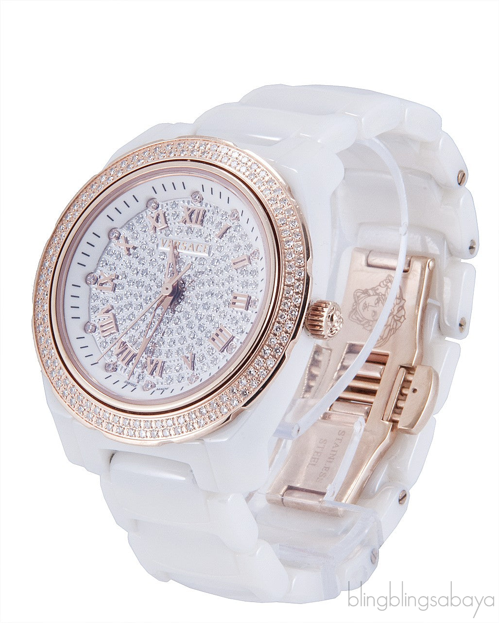 White Ceramic Diamond Ladies Watch