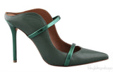 Dark Green Maureen Leather Mules