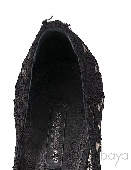 Belucci Taormina Black Lace Embellished Pumps