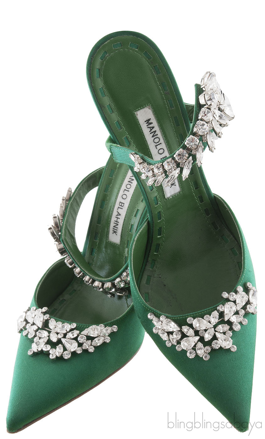 Lurum 90 Emerald Satin Pump