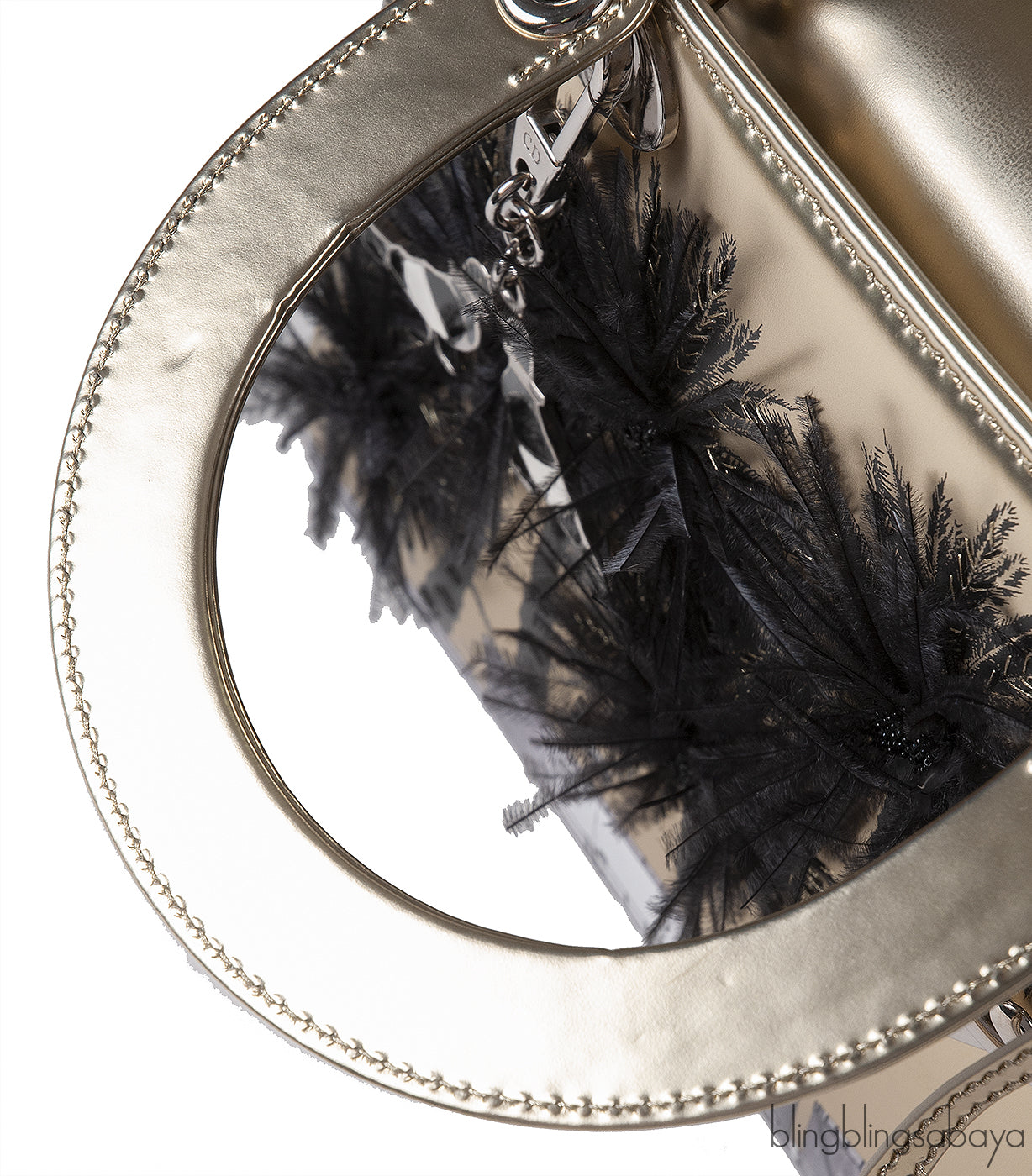 Christian Dior Lady Dior Art "Manal Aldowayan" Metallic Palm Art Bag