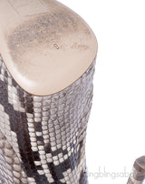 Natural Python Peep Toe Slingback