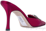 Red Eufra Mid Heel Sandals