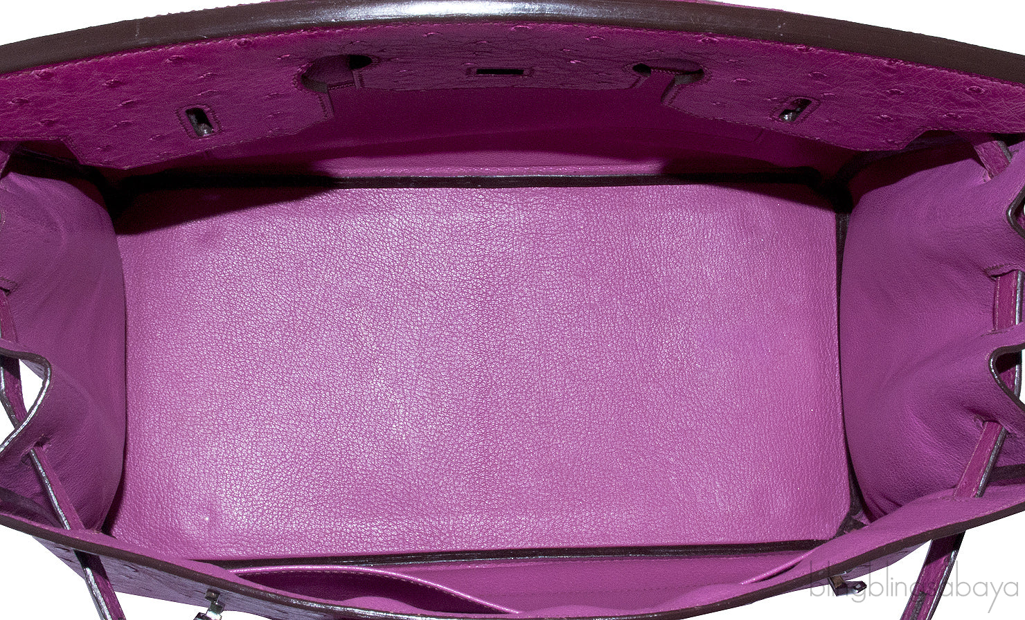 Birkin 35 Ostrich Fuchsia Pink PHW