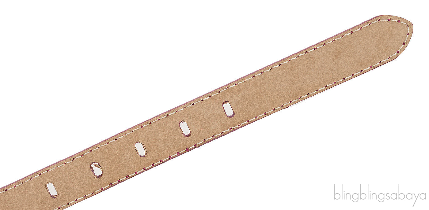 Crocodile Print Pink Leather Belt