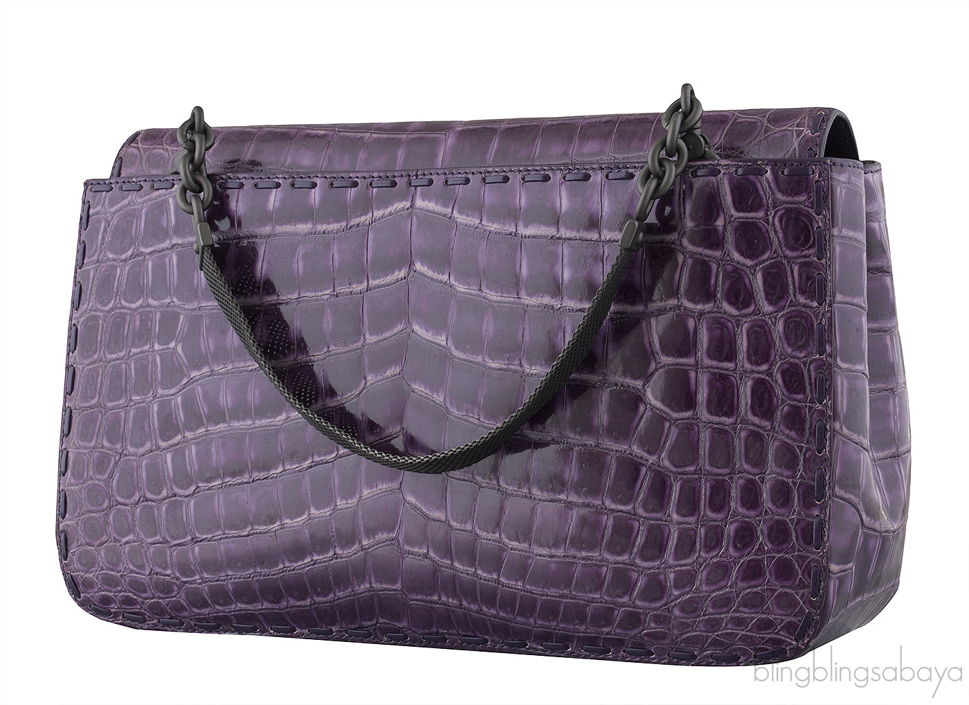 Purple Crocodile Handbag