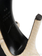 Giuseppe Zanotti Python Embossed Beige Crystal Sandals