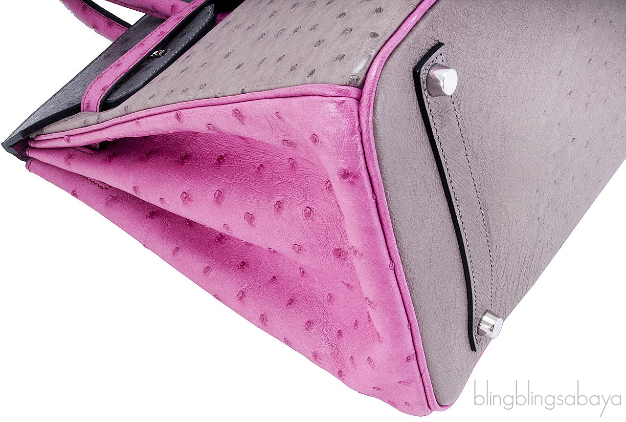 Birkin 35 Tri-Color Ostrich PHW