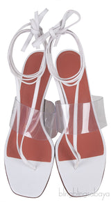 Zula White PVC Leather Sandals