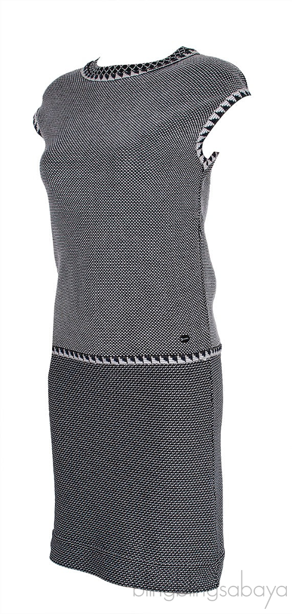 Black & White Knitted Mini Dress