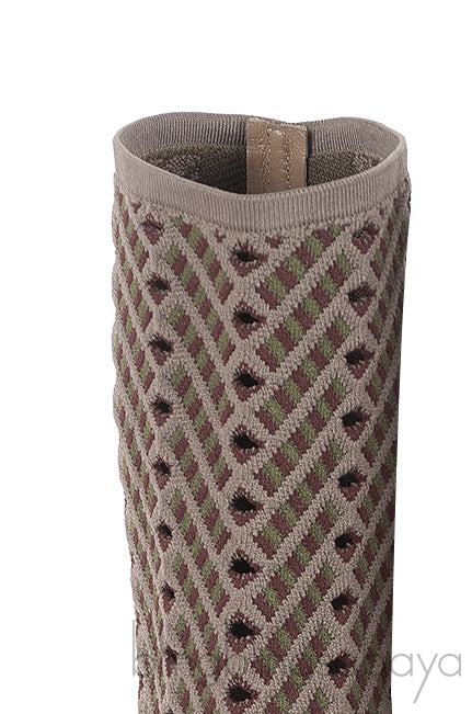 Gianvito Rossi Rio Perforated Jacquard-knit Ankle Boots