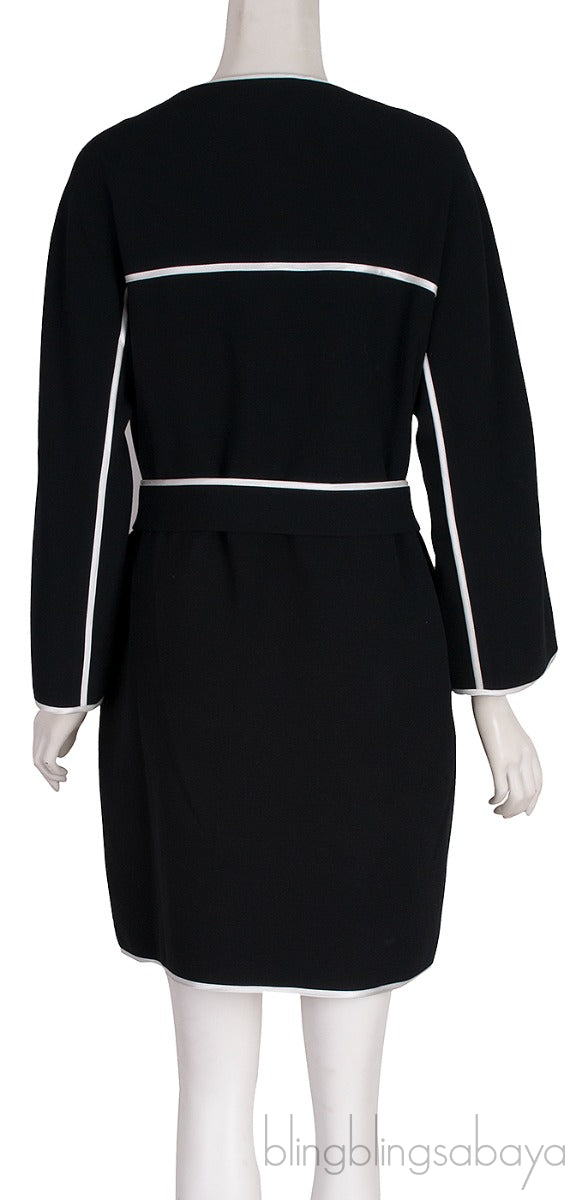 Pipe Detail Belt Coat