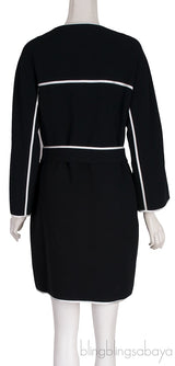 Pipe Detail Belt Coat