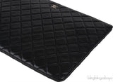 Chanel Black Large CC Quilted Lambskin O-Case Clutch