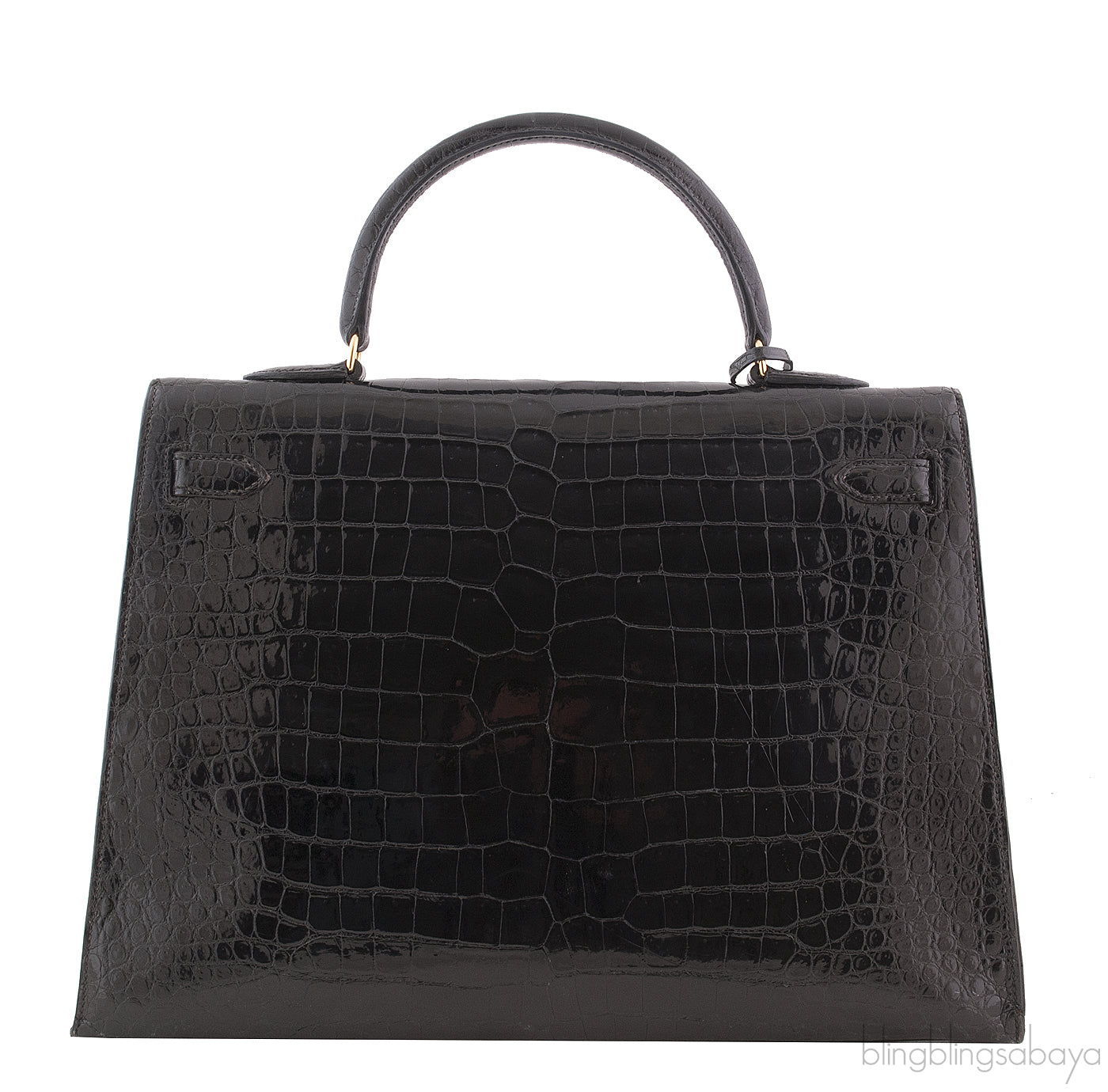 Kelly 35 Black Vintage Crocodile
