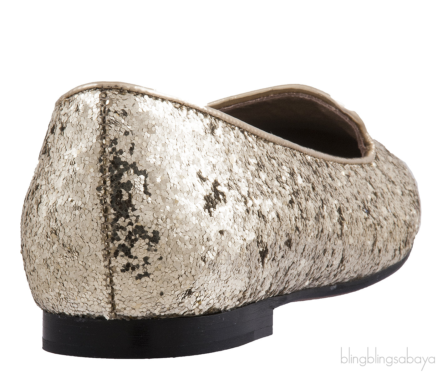 Glitter Nail Polish Gold Flat Shoes