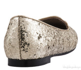 Glitter Nail Polish Gold Flat Shoes