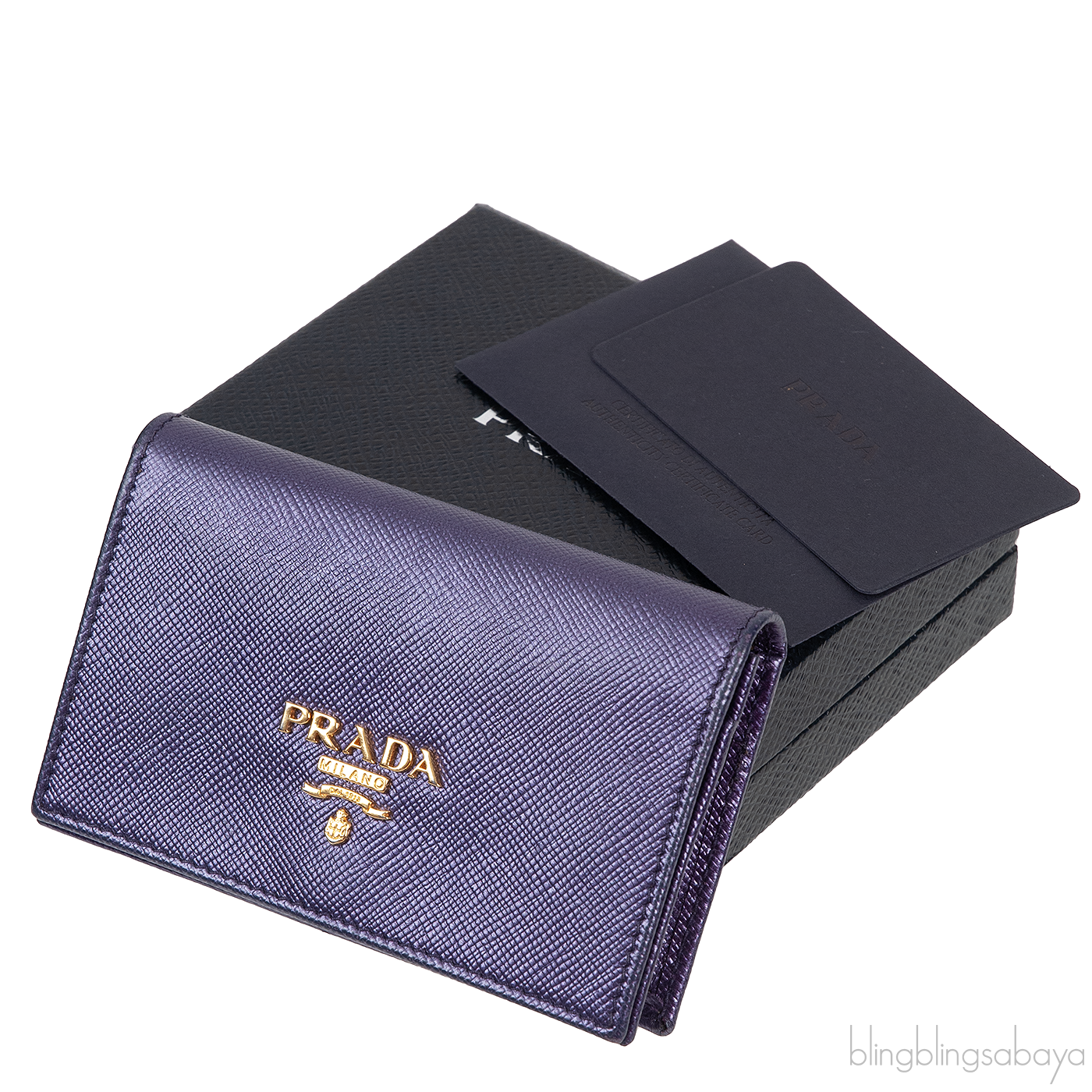 Prada Purple Saffiano Card Holder