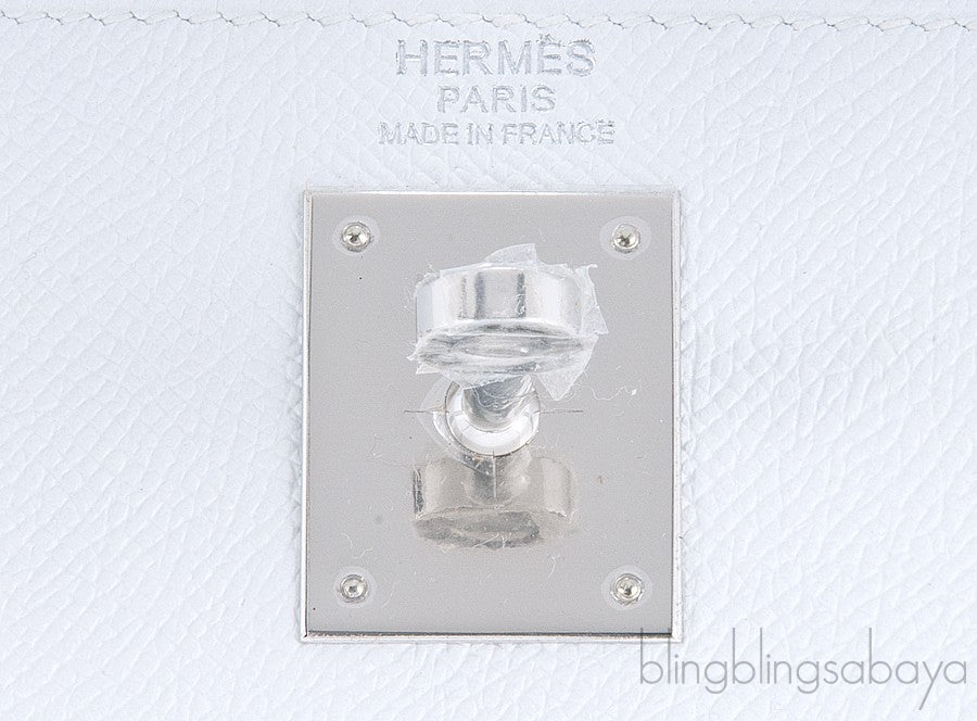 Kelly 32 White Epsom Sellier