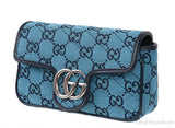 Blue GG Marmont Super Mini Bag PHW