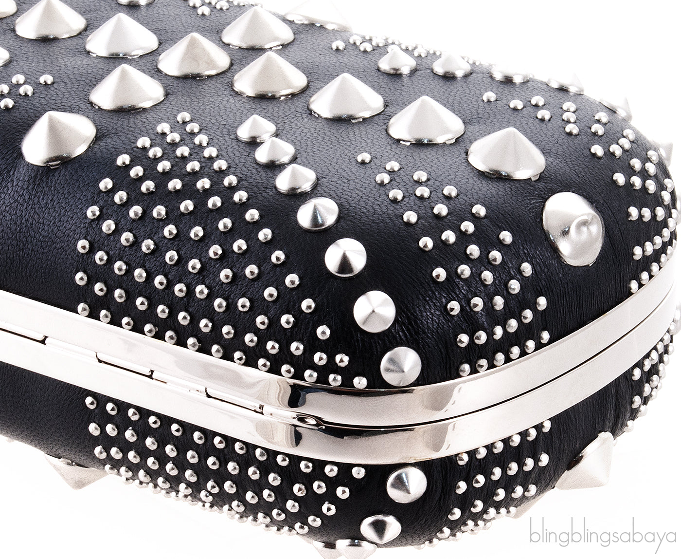 Skull Embellished Studded Box Clutch