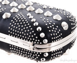 Skull Embellished Studded Box Clutch